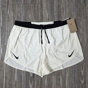 Nike Aeroswift DRI-FIT ADV 2" Lined Running Shorts L White Black FN3349-010 New